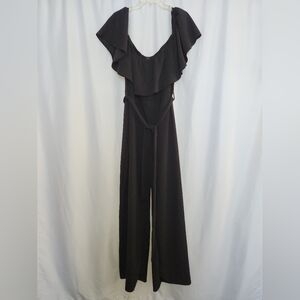Chic Black Ruffle Jumpsuit Size 4X #comfortable  #classy #feminine  #wedding